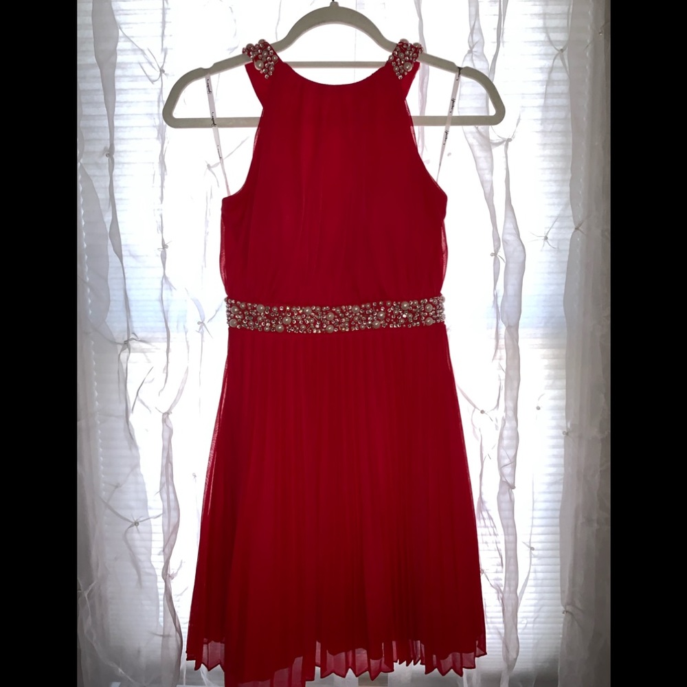 Red Beaded Formal Gown